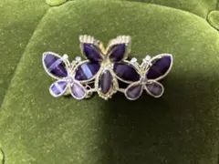蝶デザイン ヘアアクセサリー 紫色