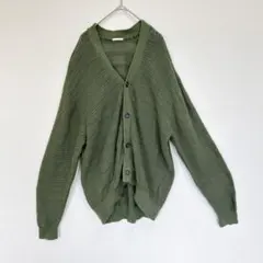 GU ジーユー メッシュニットカーディガン カーキ M 透け感 羽織り 春夏