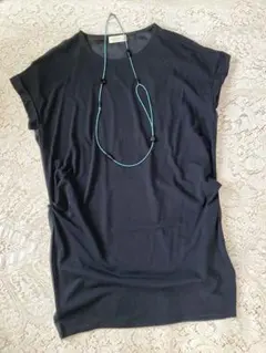 ダブルクローゼットw closet 前後素材切替♪シンプル素敵　ロングチュニックのサムネイル