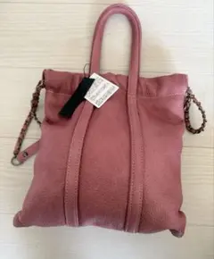 週末値下　新品未使用　M.U.LトラストートSピンク シボ型押しレザー