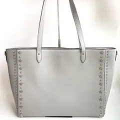 美品 JIMMY CHOO DEELAN ライトグレー レザー トートバッグのサムネイル