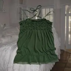 森ガール フェアリーグランジ 00s キャミソール レース ストーン 平成ギャル