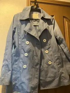 水色 ダブルブレスト コート