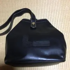 値下げLANSEL レザー黒レトロショルダーバック美品