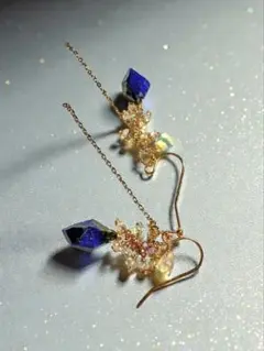 【現品限り】ラピス・スピンドル×オパール⭐︎ピアス⭐︎NO.317