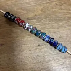 ハンドメイドパーツ　ガラス玉ビーズ　14個
