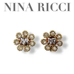NINA RICCI ニナリッチ☆ヴィンテージ フラワーモチーフ イヤリング
