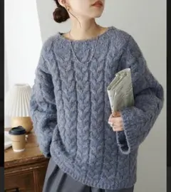 ケーブル編み袖プルオーバーセーター☆新品☆