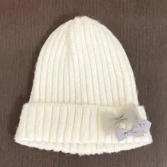BeBe べべ　ニット帽　ホワイト　48-52センチ