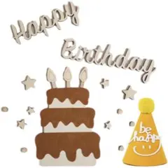 誕生日 飾り付け バナー 木製 happybirthday 装飾 バースデー 黄