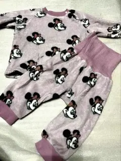 【80センチ】ミニーマウス フリースパジャマセット