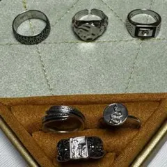 メンズ リング 6点セット シルバーカラーのサムネイル