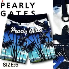 5 パーリーゲイツ 定3万 速乾 南国柄 ストレッチ ショートパンツ ショーツのサムネイル