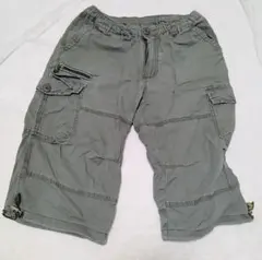 サイズSのカーゴショートパンツ グリーンの ジッパーポケット付きパンツ