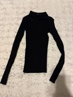 ZARA ハーフジップ　リブニット Sサイズ