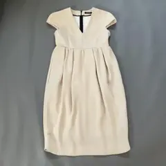 さくらshop様ヨーコチャン フレンチスリーブ ハイウエスト ひざ丈ワンピース