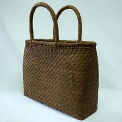 最高級 国産 山葡萄 やまぶどう小判網代編み かごバッグ 二番皮 国産柿渋染内布