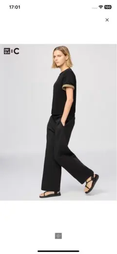UNIQLO :C スウェットストレートパンツ ブラック S