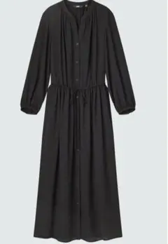 新品タグ付き　ユニクロ　ドローストリングロングワンピース（七分袖）Ｍ