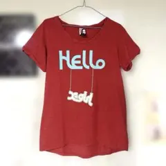 X-girl エックスガール　半袖Tシャツ レッド Helloプリントのサムネイル