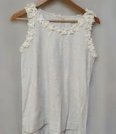 PUALCE CIN　花柄　刺繍ノースリーブ