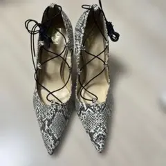 ESPERANZA パイソン柄 レースアップ パンプスのサムネイル