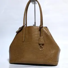 ✨SMYTHSON✨トートバッグ クロコ型押し ブラウン レザー チャームのサムネイル