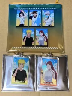 NARUTO アニカフェ　ポーチ　キーホルダー　ミナト　クシナ