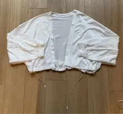 PLAIN PEOPLE ホワイト カーディガン ドローストリング付きのサムネイル