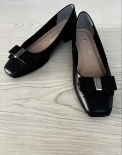 【美品】23.0 2E ダイアナ ウェルフィット ローヒールパンプス シューズ