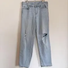OLD NAVY 【8】ストレートデニム ダメージジーンズ　ブルー