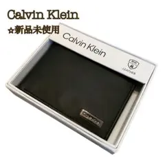 【新品】カルバンクライン スマートウォレット メンズ レザー 黒 ニつ折り