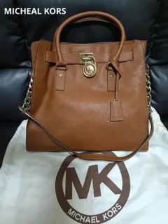 マイケルコース☆2way大容量ハミルトンショルダーA4トートバッグ☆茶色