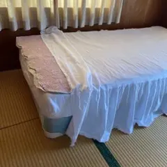 ビンテージベットカバーフリル付きシングルサイズ