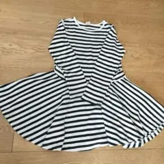 petit main 長袖ワンピース 130cm ボーダー