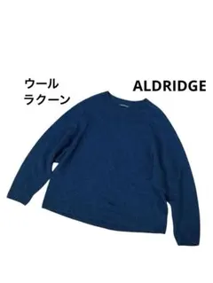 アルドリッジ　ニット　セーター　ウールラクーン混紡　ネイビー　ふわふわ