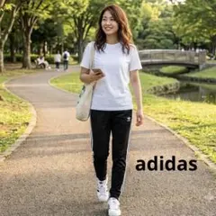 【美品】adidas SST トラックパンツ 160 下 黒 三本線 A1107のサムネイル