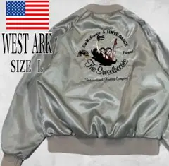 West Ark 希少 ナイロンジャケット 刺繍 シルバー 90s USA製 L