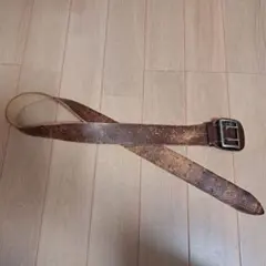 30年ぐらい前に購入/軍モノ？ブラウンレザーベルト 経年変化あり
