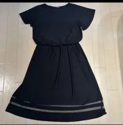 INGNI イング 半袖 ロングワンピース ブラック Mサイズ 裾シアーデザイン