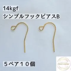 新商品　高品質　14kgf シンプルピアスフック　B 5ペア10個