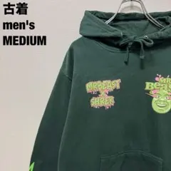 古着 MR.BEAST×SHREK パーカー ミスタービースト ダークグリーンM