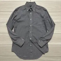 極美品✨鎌倉シャツ 長袖 イージーケア PALPA ボタンダウン 紺 チェック