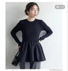 coca エンボスドッキングフレアニット ネイビー