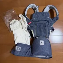 箱あり　ミキハウス×ポグネー　ヒップシート(抱っこ紐)デニム
