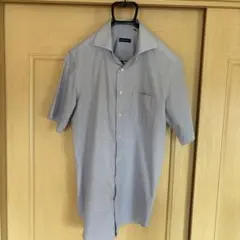 THE SUIT COMPANY 半袖ワイシャツ チェック柄 ブルー Ｌビジネスのサムネイル