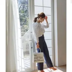 Suspenders wide pants BLUELEA