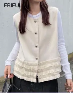 L*a様 ベスト クリーム色　ジレ　ホワイト　ジレ　フォーマル　入学式