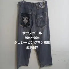 SOUTHPOLE デニムバギーパンツ 刺繍 W34　90-00s ゴールドタブのサムネイル