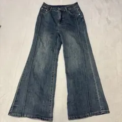 ブーツカットデニム ダークブルー